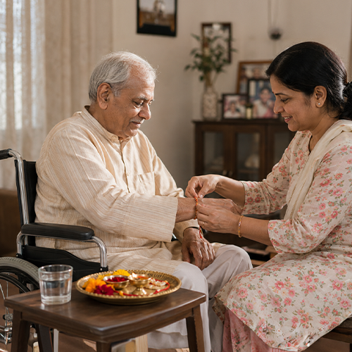 Raksha Bandhan with bedridden parent