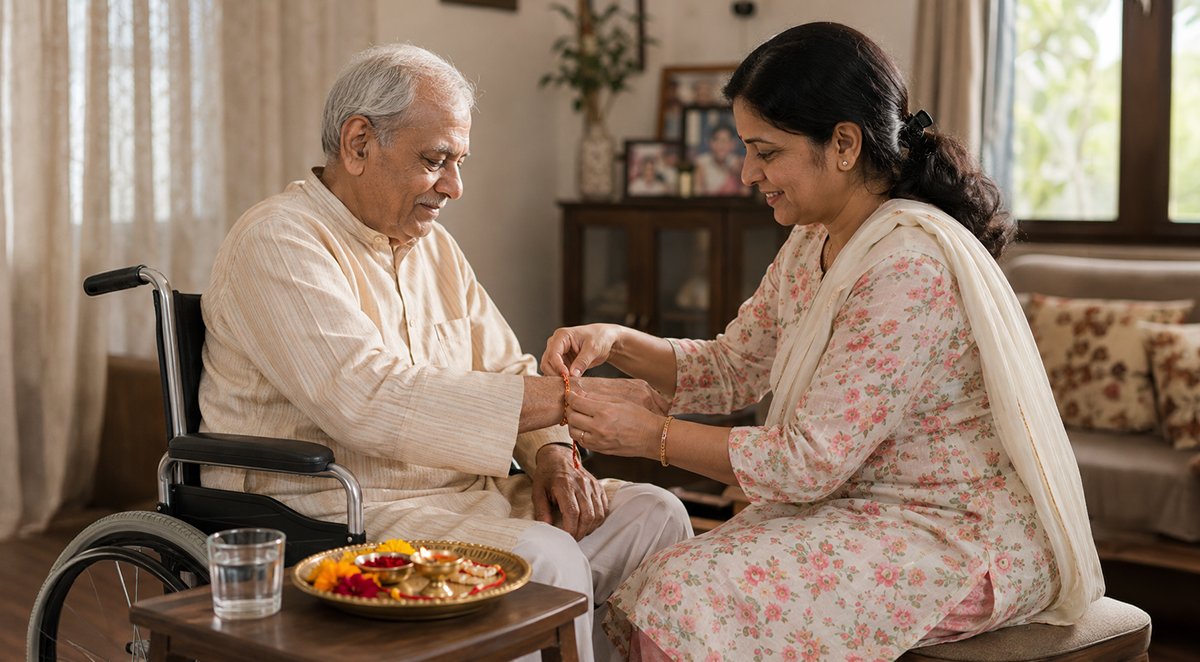 Raksha Bandhan with bedridden parent