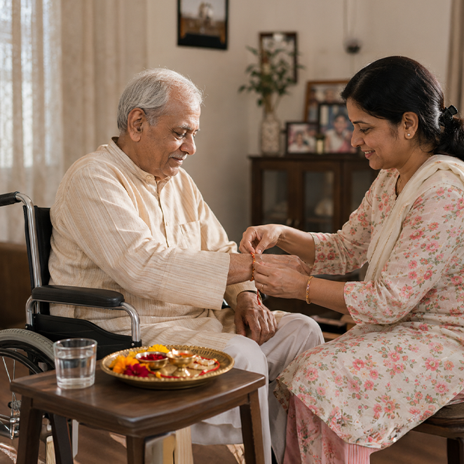 Celebrating Raksha Bandhan With a Parent Who Is Bedridden or Uses a Wheelchair